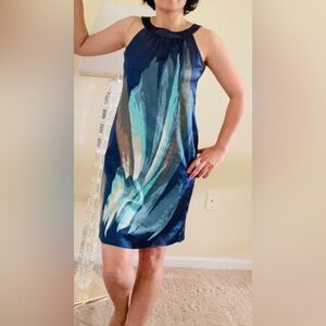 Taylor silk dress size 4, with a tie in the back of neck, mini dress